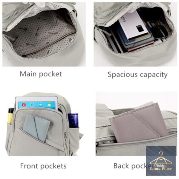 Mini Nylon Travel Backpack, Lightweight Daypack with Multiple Pockets main image 6